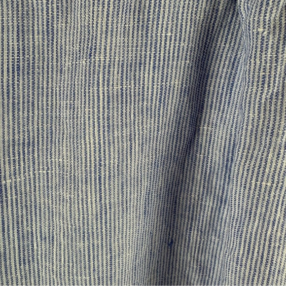 Lauren Ralph Lauren Blue Linen Embellished Crochet Lace Long Sleeve Blouse Large - Picture 8 of 10